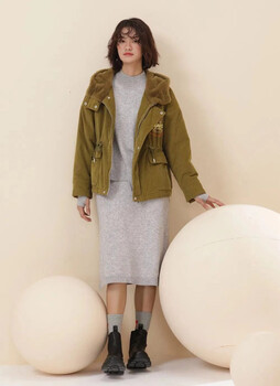 CP23冬休閑女裝貨源大版型羽絨服羊絨大衣走份批發(fā)貨源