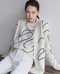 欧美日韩绘扮·长款羊绒开衫23冬品牌折扣女装供应链货源