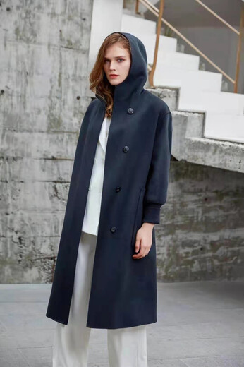 品牌女装折扣尾货柏维娅双面羊毛大衣冬季羊绒呢子外套