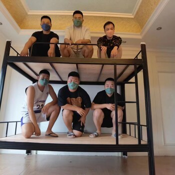 折叠床上下铺高低床双层铁架床营房宿舍单人标准铁床制式铁艺