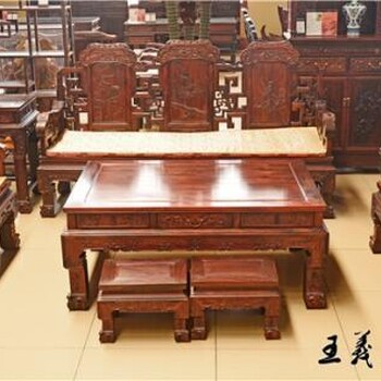 古典红木家具市场大红酸枝沙发定制济宁红木家具