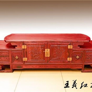 精細(xì)王義紅木大紅酸枝電視柜售后保障,緬甸花梨家具