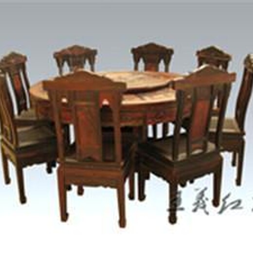 青岛细致王义红木缅甸花梨圆桌设计合理,红木餐桌