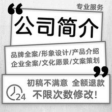 公司简介ppt制作企业宣传文化设计产品介绍品牌故事文案策划代写