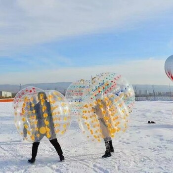 充气水上滚筒球雪地娱乐设施游乐场冬季加厚透明草地滚步行悠波球