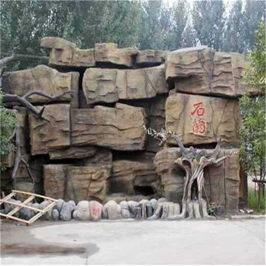 徐州假山景观,公园景区玻纤塑石假山承包公司,大型水泥假山施工