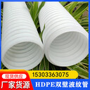 高密度聚乙烯白色打孔滲水管雙壁波紋打孔管地埋PE穿線(xiàn)管