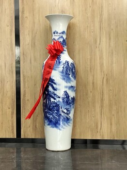 西安开业大花瓶锦绣山河山水花瓶手工国画工艺品