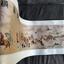 西安絲綢織錦畫卷軸裝裱絲織畫西安陸地絲綢之路彩織畫禮品