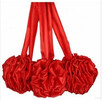 西安剪彩大紅花球35直徑紅綢子拉花剪刀托盤紅綢布定制
