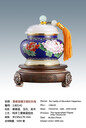 供北京特色禮品3.80319景泰藍(lán)鑲玉福祿連連