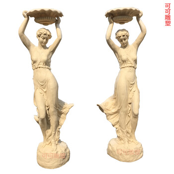 成都砂巖人物雕塑_歐式仕女人物雕像_玻璃鋼四季天使雕像