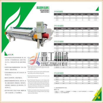 泥浆压榨机湖南省常德200平方压滤机厂家