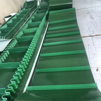 定制加工裙边挡板传送带绿色PVC耐磨输送带防滑传送带
