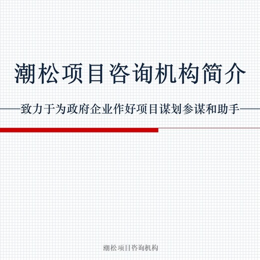 广州市审批立项备案项目资金申请报告/调研报告/ppt编制公司