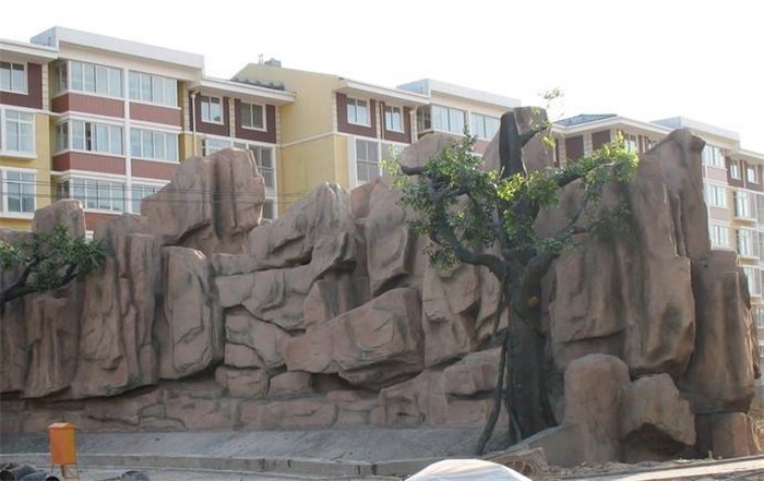 吐鲁番中型假山现场制作-吐鲁番假山喷泉造型设计