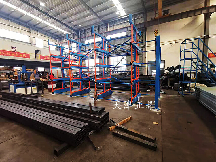 陕西渭南管材货架伸缩式悬臂结构好用钢管存放架钢材货架