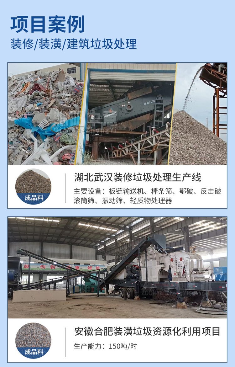 新疆可克达拉日产500吨中意装修垃圾回收再利用有哪些工艺流程D88